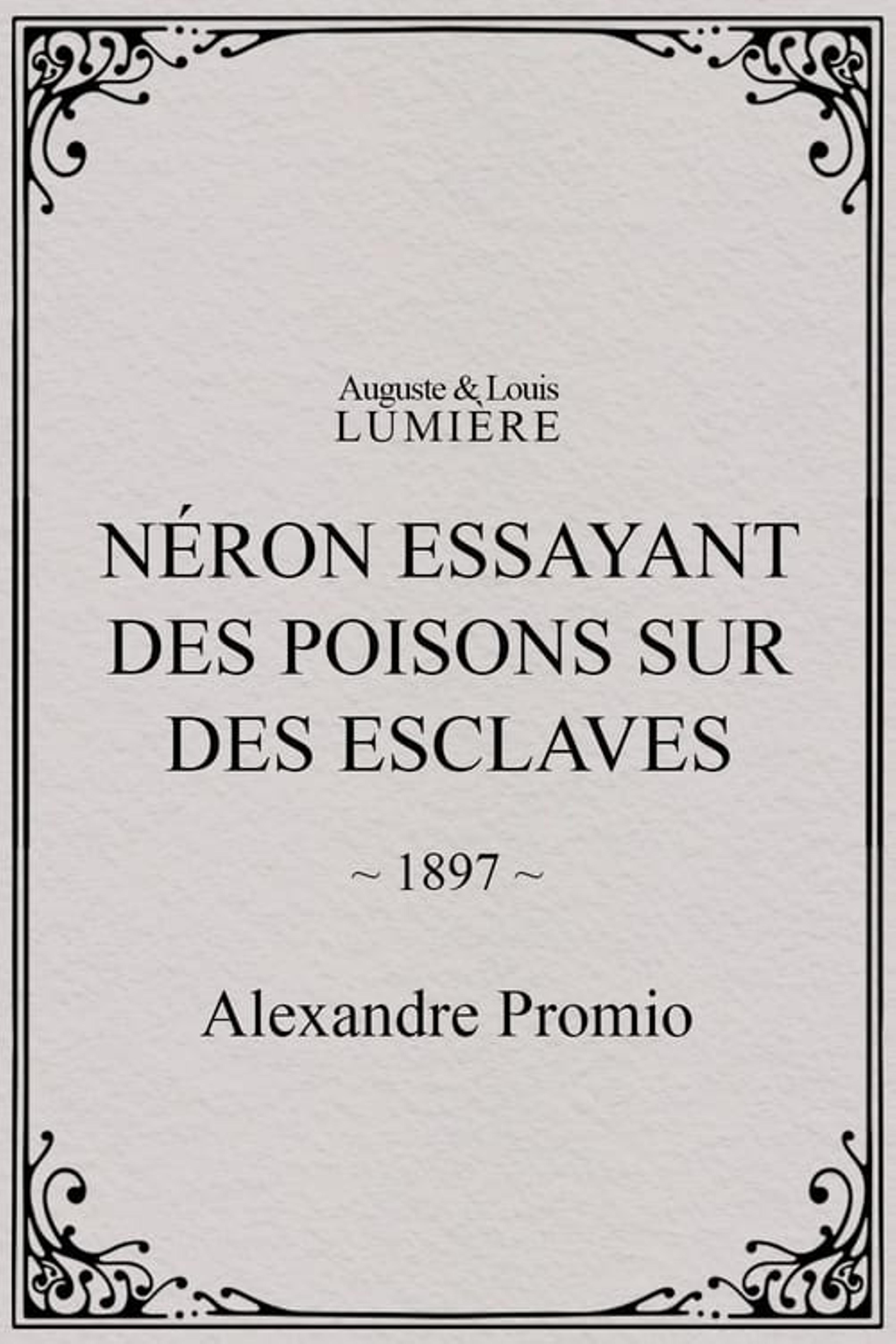 Néron essayant des poisons sur des esclaves